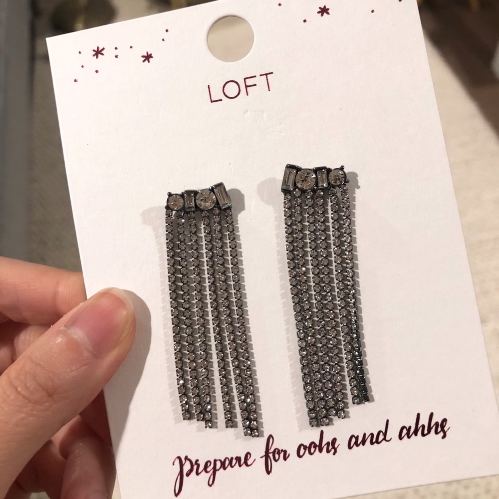 Sparkly silver drop earrings